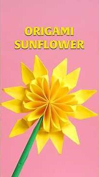 Origami Sunflower | Simple Paper Craft for All Ages | DIY Origami #Shorts #origami #sunflower