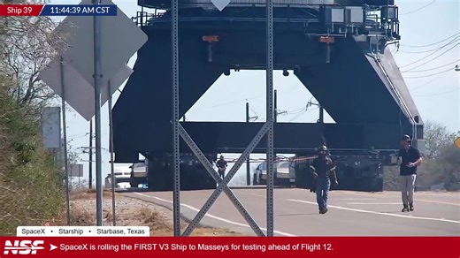 SpaceX rolls Flight 12 Ship 39 to Masseys | NASASpaceflight.com
