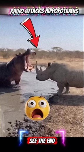 rhino vs hippopotamus #animals