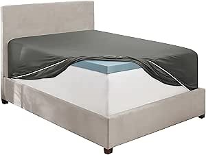 Hearth & Harbor Extra Deep Pocket Twin Fitted Sheet - Fits 18 to 24 Inch Mattress – Ultra Soft 1800 Microfiber, Wrinkle-Free & Breathable – Hotel Luxury Fitted Sheet Only, Dark Grey