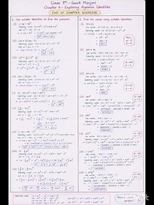 Class 9 Maths Chapter 4 Arithmetic Expressions | End of Chapter Exercise Solutions Handwritten Notes