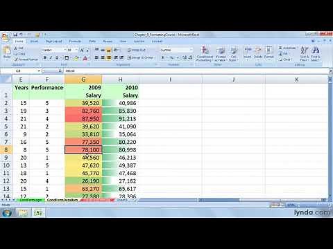 Excel Tutorial - Value-based formatting using data bars and color scales