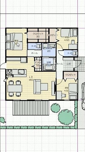 A single-story house with a family, 25 tsubo (80m2) floor plan, 3LDK