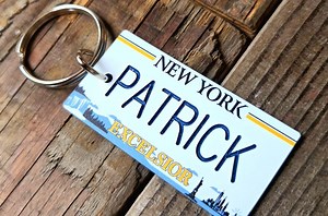 Personalized New York License Plate Keychain: Engraved Keychain, Key Ring, Key Tag, Any Name, Made to Order - Etsy