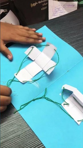 Making cube and cuboid using paper and thread.. #Mathsproject