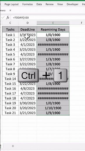 Project deadline tracker in Excel | Excel Tips and tricks | #shorts