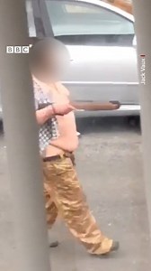 This is the moment police shot a man with rubber bullets after reports a man was carrying a firearm and pointing it at children. A 50-year-old man was arrested at the scene and treated for bruises to his arm. Full story here: https://bbc.in/3kjVpFV | BBC Nottingham