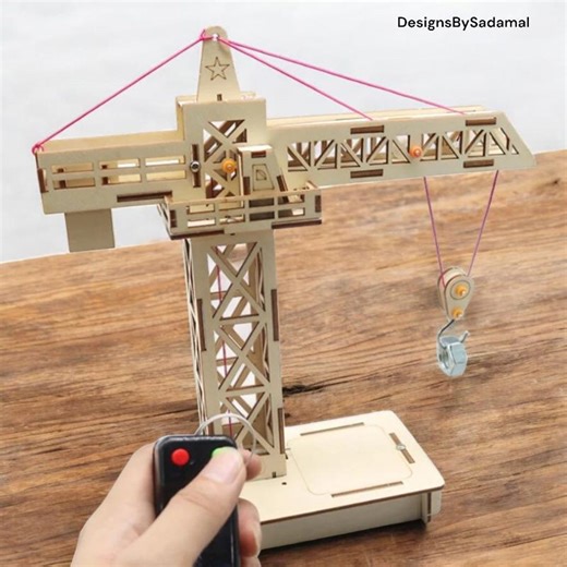 Wooden Remote Control Tower Crane DIY STEM Kit - Etsy