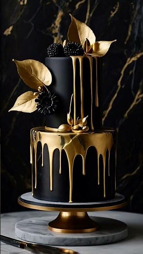 Top 50 Black Gold Wedding Cake Trends for 2025 l #goldcake #weddingcake #blackgoldcake