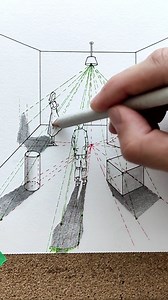 2.3M views · 28K reactions | Figuring out shadows in perspective!!! #illustration #perspective #tutorial #learn #shadows #art | Bkartchitect01 | Facebook