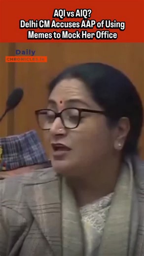 Daily Chronicles India® on Instagram: "Delhi Chief Minister Rekha Gupta grew emotional in the Assembly, condemning AAP for mocking her verbal slips through memes. She cited her "AIQ" for "AQI" gaffe and "Congress" instead of "British" error, calling the personal attacks a "disrespectful" attempt to undermine a woman leader. @dailychronicles.in — #dailychronicles [ CM Rekha Gupta, Rekha Gupta memes, Delhi Chief Minister, AAP, Aam Aadmi Party, BJP Delhi, Congress, Rekha Gupta emotional during asse