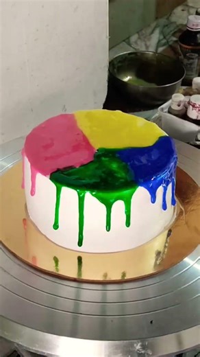 Holi special colourful cake decoration ideas #trending #cake