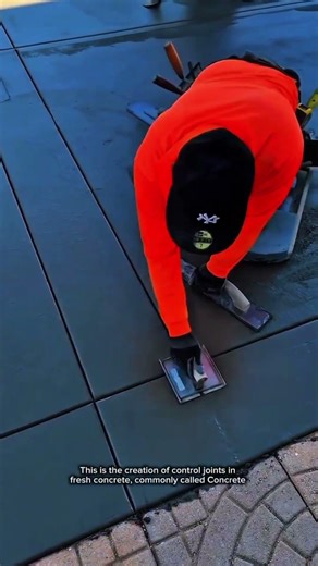 Perfect Concrete Control Joint Finishing | Hand Groover Technique for Smooth Sidewalk Concrete