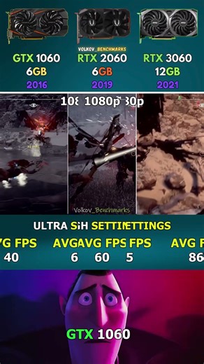 RTX 3060 vs RTX 2060 vs GTX 1060 #pcgaming #benchmark #gtx1060 #rtx2060 #rtx3060