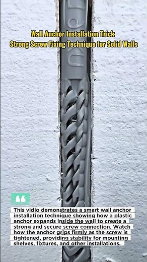 Wall Anchor Installation Trick | Strong Screw Fixing Technique for Solid Walls