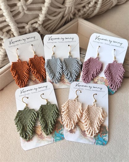 Leaf-inspired Beaded Earrings – Modern Boho Jewelry - Etsy