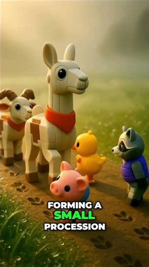 Lego Llama Leads Adventure: Leaving Farm for the Fun Farm! #shorts