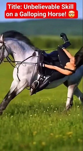 Unbelievable Skill on a Galloping Horse! 🤯 #shorts #horse #viral