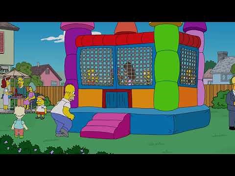 Homer Gets Jumped On in Bounce House - Simpsons Google Short