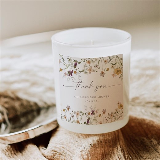 Baby Shower Thank You Tag – Wildflower Favor Tag Printable, Editable Canva Template - Etsy