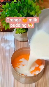 📌সহজ এবং মজাদার অরেঞ্জ 🍊 জেলো মিল্ক পুডিং /Orange jello milk pudding 🍮 #recipie #jellopudding
