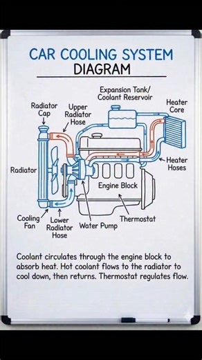 Car cooling system diagram #fblifestyle | Akbar Ali Khan