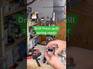 Drill press quill spring repair for broken handle return #workshop #tools #diy