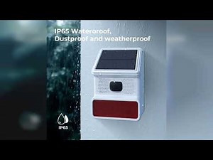 Review: 2 Pack Solar Outdoor Motion Sensor Alarm with Sound and Strobe Light Red Sensor Alarm-...