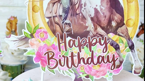 Cowgirl Birthday Cake Topper Cowgirl Birthday Party Supplies Western Cowgirl Cake Decorations Horse Cake Toppers for Girls Women Cowgirls Happy Birthday Party Cake Decorations