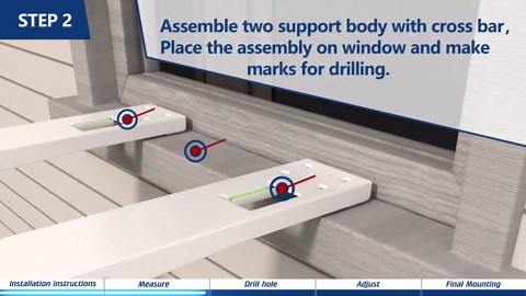 Window Air Conditioner Bracket, Heavy Duty AC Support with 2 Arms, Up to 200 lbs, Universal Fit 5,000 to 22,000 BTU Window Units