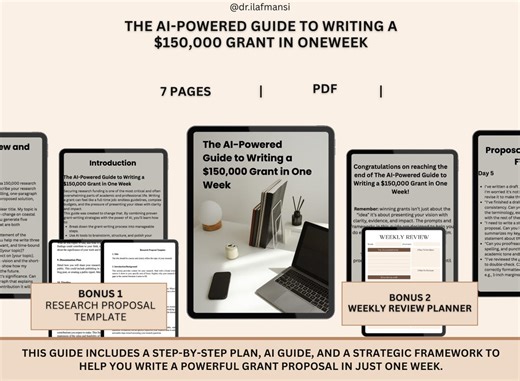 AI Grant Writing Guide | Write a 150,000 USD Grant in One Week - Etsy
