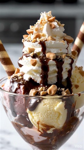 🍫 Chocolate Drizzle Ice Cream Sundae That Looks So Good!