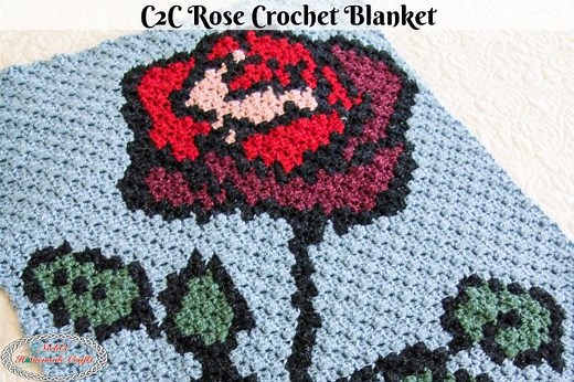 Free C2C Rose Crochet Blanket Pattern