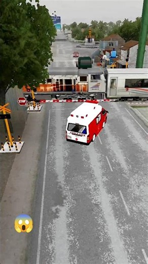 TRAIN V'S AMBULANCE #shortsking #tata #nexon #bussidmod #trafficjam #offroad #bussid #overtake