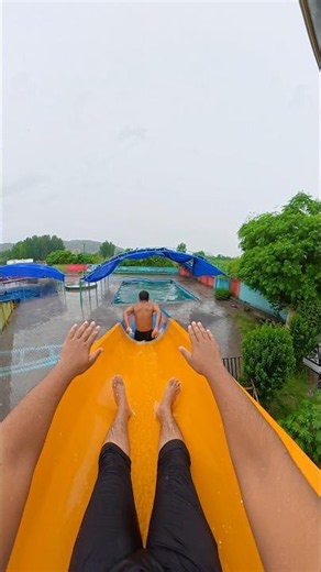 We bounced 2 balls on the slide edge and dropped both down the flume! 🇺🇸 #Shorts #Ball #Fail #Slide