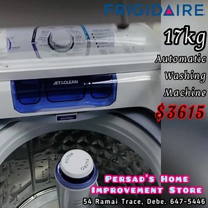 4.4K views · 41 reactions | You’re getting a FRIGIDAIRE ! It’s easy “BREEZY” to use and it’s going to be “LOADS” of fun... Frigidaire Automatic Washing Machine Persad’s Home Improvement Store 54 Ramai Trace, Debe. 647-5446 #hardware #hardwarestore #homestore #appliancestore #appliances #washer #washingmachine #laundry #frigidaire | Persad's Home Improvement Store | Facebook
