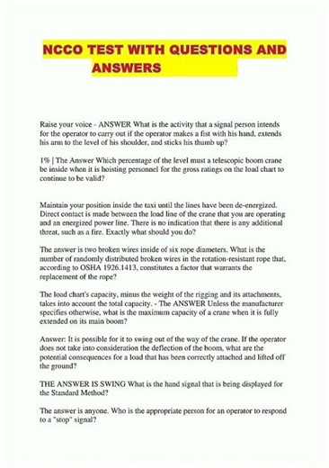 NCCCO TEST WITH QUESTIONS AND ANSWERS1317 new video