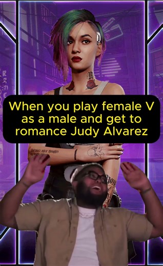 When you play female V (as a male) and get to romance Judy Alvarez #cyberpunk2077 #judyalvarez
