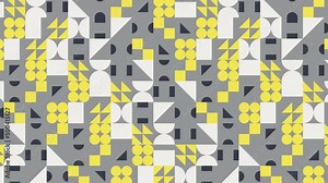 Abstract seamless loop animated pattern with multicolor geometric shapes. Motion graphic background in a flat design with geometric elements Stock Video