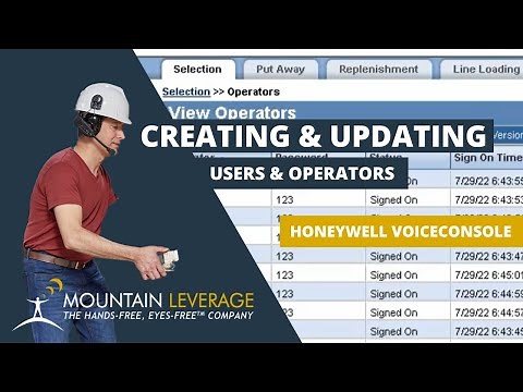 Honeywell Vocollect VoiceConsole: Creating/Updating Users and Operators