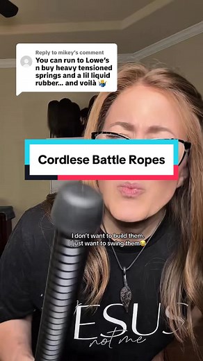 Replying to @mikey I’m not crafty, but let me know how those come out😅. #battlerope #exerciseathome #workoutequipment #fitnesstok #newyearnewme