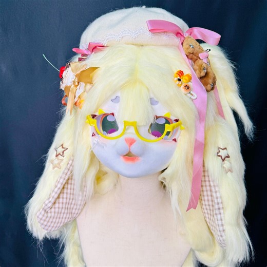 Yellow Kigurumi Fursuit Head , Furry Cosplay Costume , Handmade Costume Cosplay Outfit - Etsy