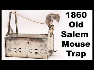 1860 Old Salem Tin Mouse Trap Catches A Mouse In The Barn. A Great Design. Mousetrap Monday.