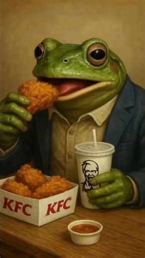 A Frog Eating Like Humans 🐸 😋 #shorts #ai