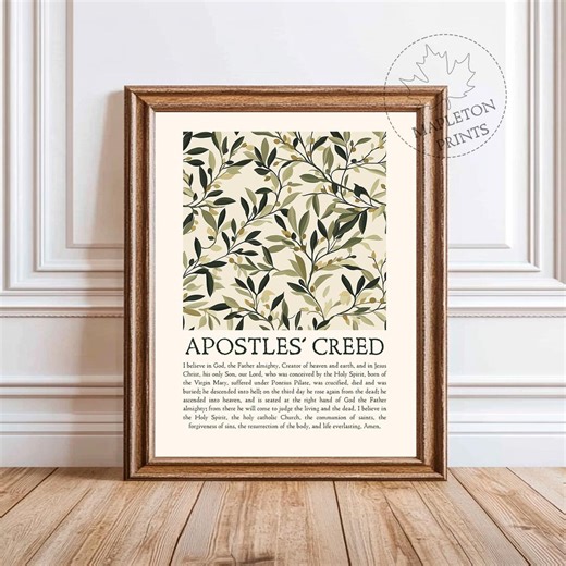 Apostles' Creed Christian Wall Art | Printable Religious Decor | Christian Prayer Print | Motivational Scripture - Etsy