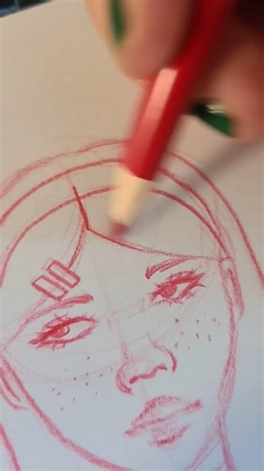 one colour challenge❤️❣️🖍💄🌹🍒 #onecolorchallenge #drawing #art