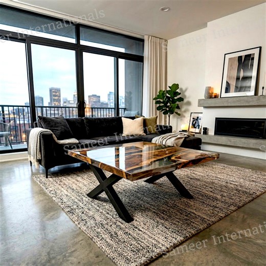 Clear Epoxy Square Coffee Table – Custom Made Resin Table – Modern Handmade Living Room Furniture - Etsy