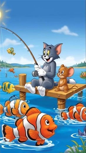 🐟 Little Mouse, Cat and Fish Party Time🐈#usacartoon #usacat #funny #usashorts #usayoutubeshorts