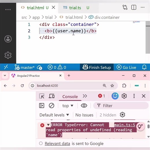 Angular Safe Navigation Operator ?. | Frontend Trick #css #coding #programming #angular #angular21