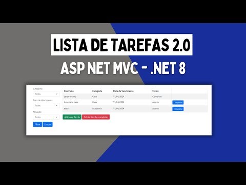 Projeto Completo - Lista de tarefas com filtros - ASP .NET MVC - .NET 8